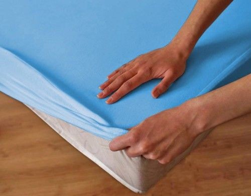 Darymex Nieprzemakalne prześcieradło jersey z gumką SG niebieskie 200x220 dx-220-sg-15