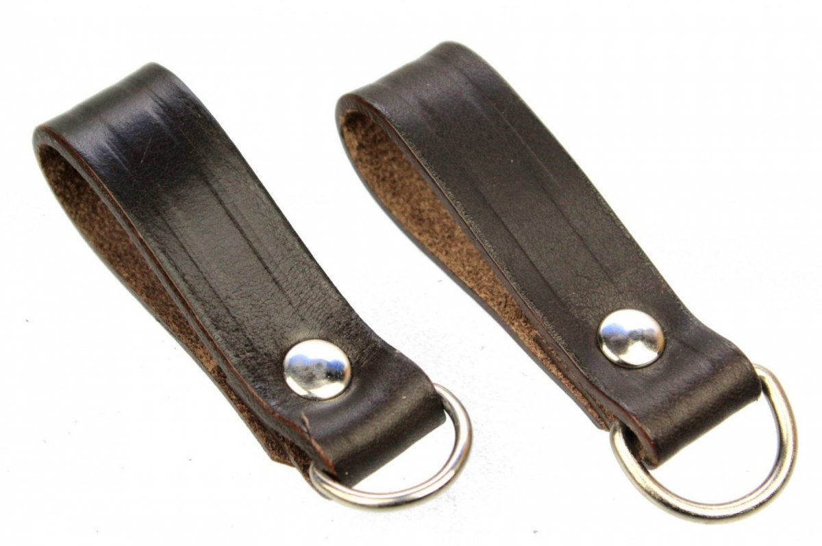 PolskaGalanteria.pl BOJÓWKA Szlufka Do Pasa Wojskowego Oficer Skóra NATURALNA LICOWA Na Szerokość Paska 45 mm Z Oczkiem Metalowym CZARNA Kpl 2 szt