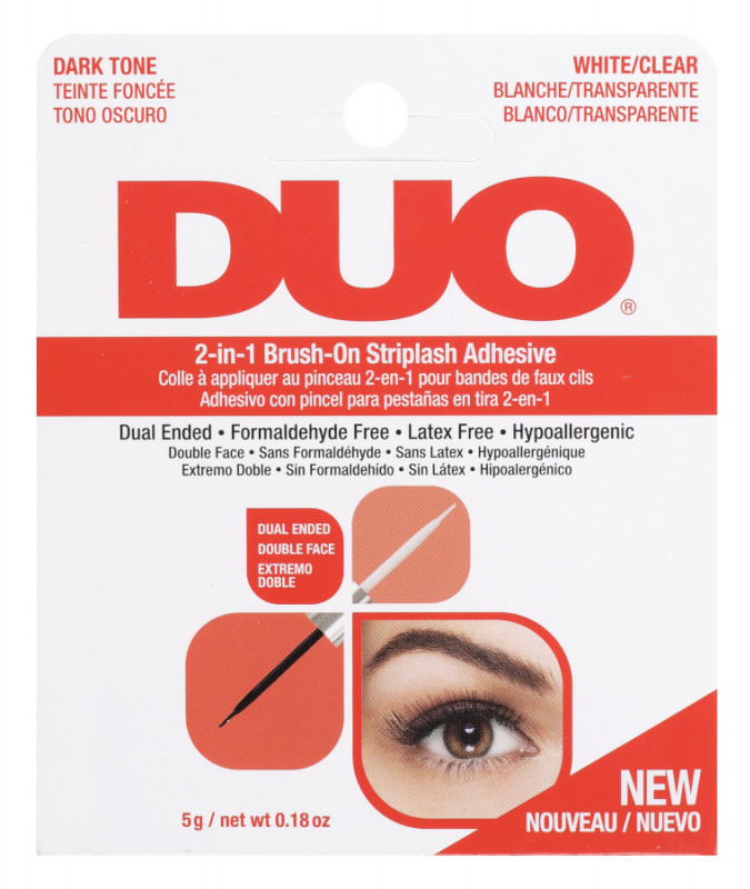 DUO 2in1 Brush On Striplash Adhesive - Klej do rzęs 2w1 - Black/White ARDD2WH