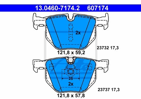 ATE Klocki hamulcowe - komplet 13.0460-7174.2