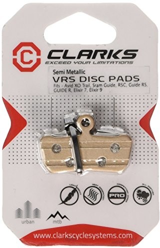 Clarks Elite Semi-metallic hamulec, pady do Avid XO Trail/SRAM Guide/RSC/prowadnica Guide RS/R/Elixir 7/Elixir 9, czarny, nie dotyczy VRS859