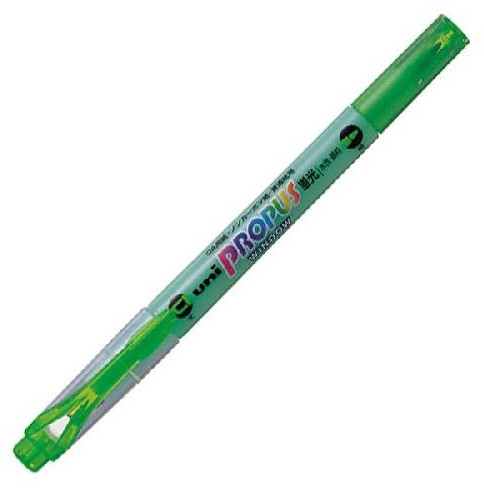 UNi Uni Propus Window Double-Sided Highlighter Pen  4.0 MM/0.6 MM Twin Tip  Green PUS102T.6