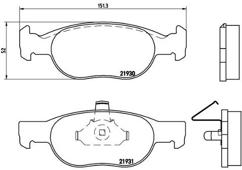 BREMBO Zestaw klocków hamulcowych, hamulce tarczowe P 23 073