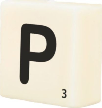 Paper Dreams świeca Scrabble litera P wosk 2 x 4 cm czarny/biały twm_828437