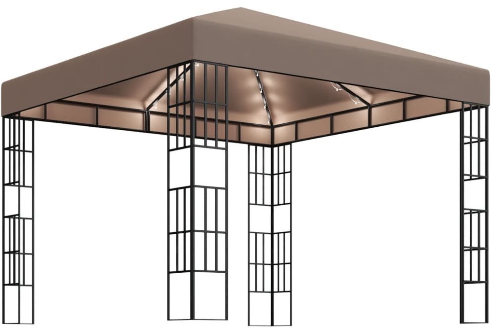 vidaXL Altana ze sznurem lampek, 3x3 m, kolor taupe! 3070324