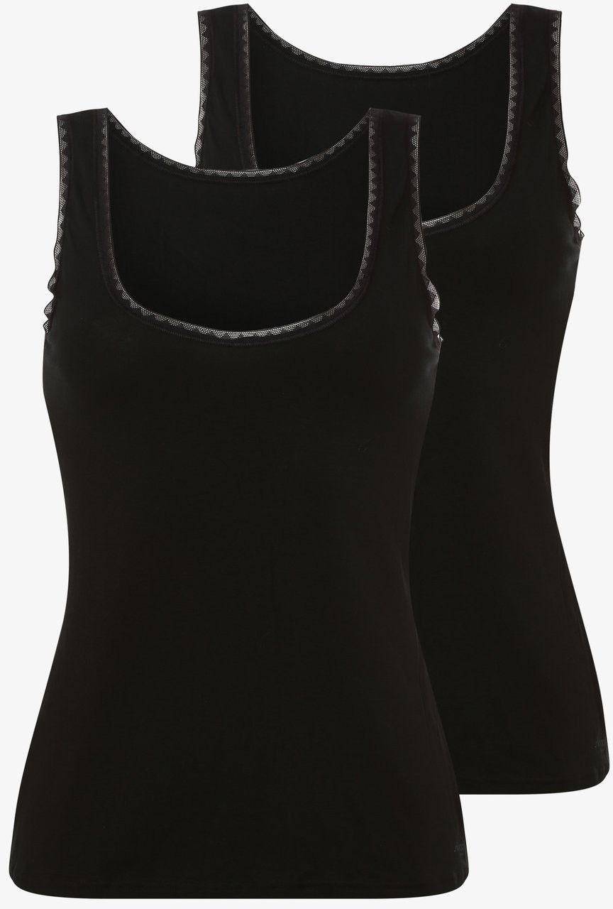 sloggi Damski tank top, 2 szt. w opakowaniu GO Allround, czarny