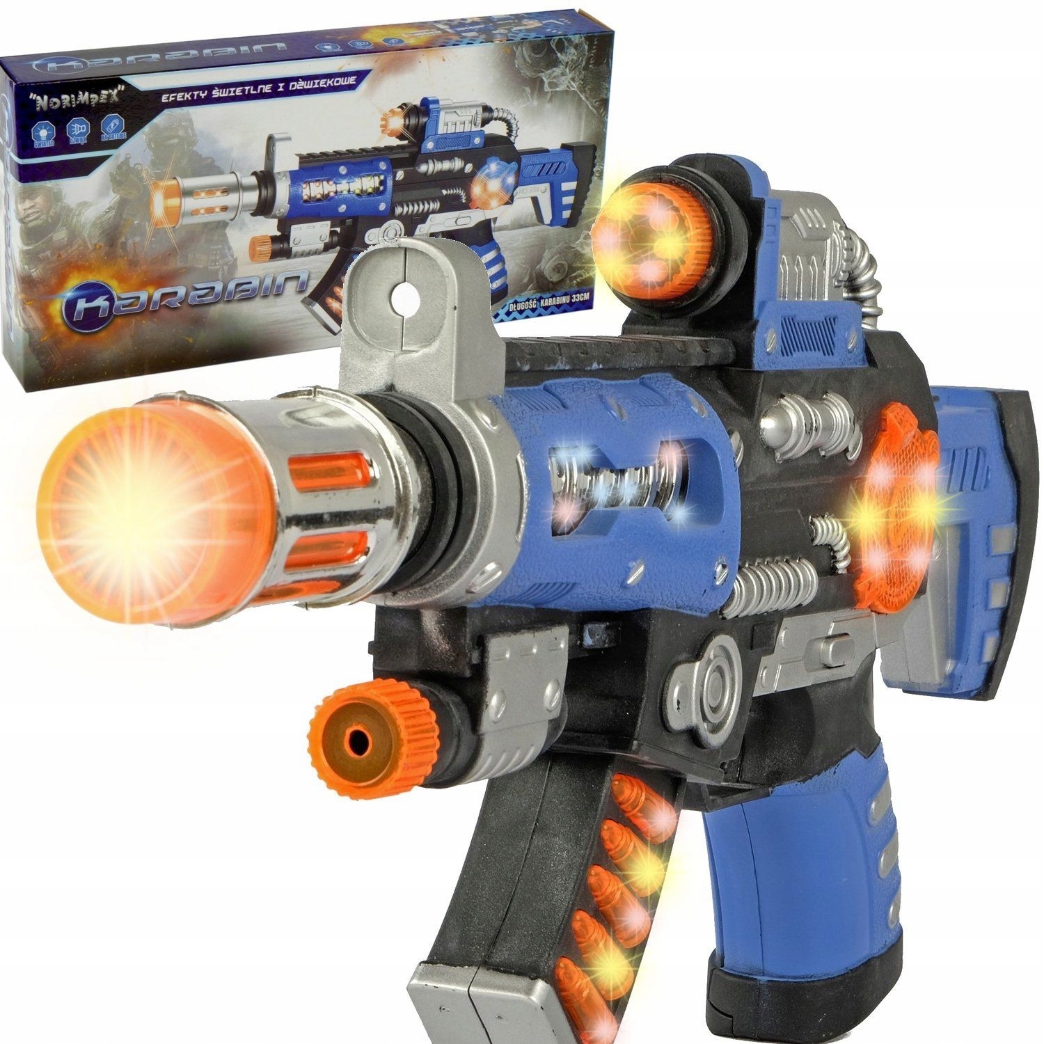 Mega Karabin Komandosa Z Celownikiem Led Dźwięki