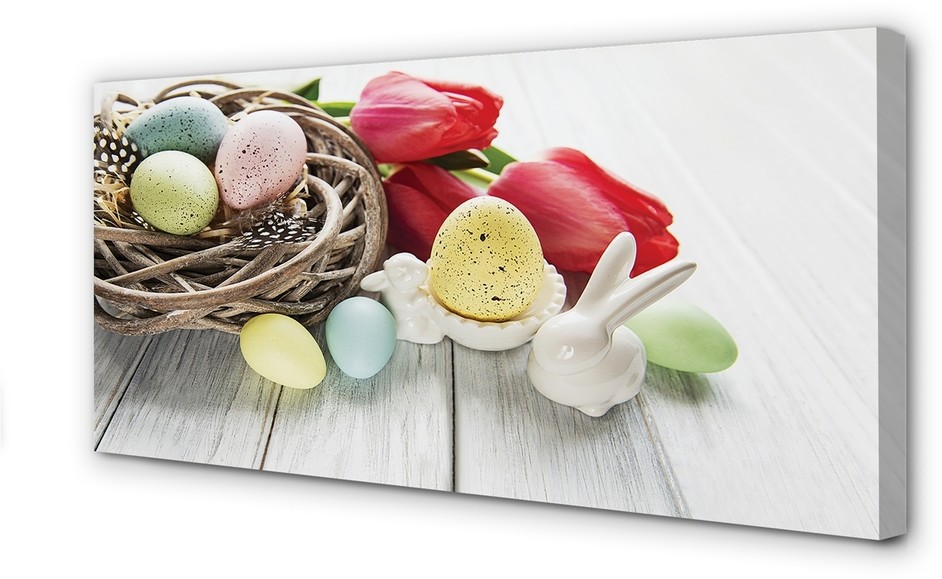 PL Tulup Obrazy na płótnie Jajka tulipany 100x50cm