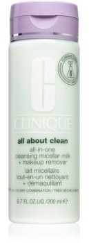 Clinique Clinique All About Clean All-in-One Cleansing Micellar Milk + Makeup Remove delikatne mleczko oczyszczające do skóry suchej i bardzo suchej 200 ml