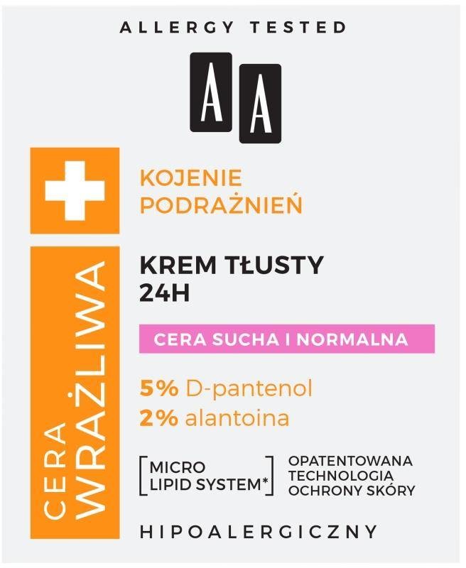 Oceanic Cera Wrażliwa krem tłusty do cery suchej i normalnej 24h - bezzapachowy 50ml 108693-uniw