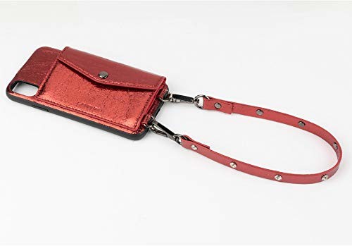 4smarts 4 inteligentne etui ochronne LAVAVIK Cross-Body z paskiem na rękę i paskiem do zawieszenia do iPhone Xs, czerwone 861360