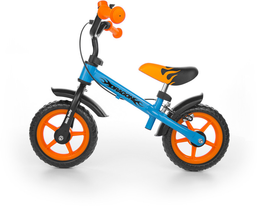 Dragon Rowerek biegowy z hamulcem niebiesko-pomarańczowy Milly Mally