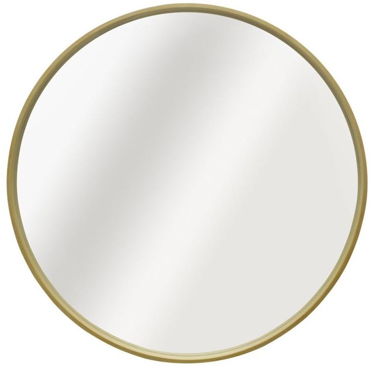 INSPIRE Lustro okrągłe Nordik Frene brązowe śr. 60 cm w drewnianej ramie Inspire