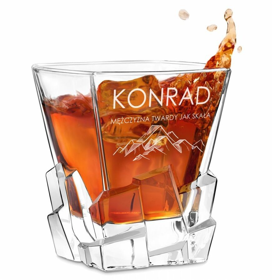 Murrano Szklanka do whisky z grawerem dla miłośnika gór podróżnika na imieniny SZIB-023