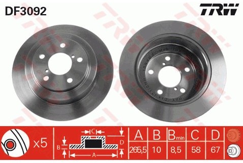 TRW Tarcza hamulcowa DF3092