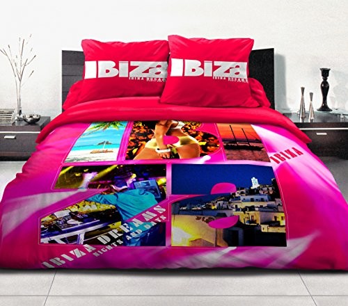 Home Passion 54194 Pack 3-częściowa pościel bawełna 57 nici miejsca Ibiza Różowy 220 x 240 cm 54194