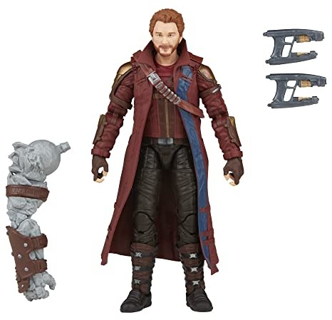 Hasbro Marvel Legends Thor: Love and Thunder, figurka kolekcjonerska Star Lord 15 cm, 2 akcesoria, 1 sztuka Build-a-Rysunek F1409