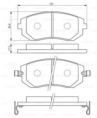 Bosch Zestaw klocków hamulcowych, hamulce tarczowe 0 986 494 558