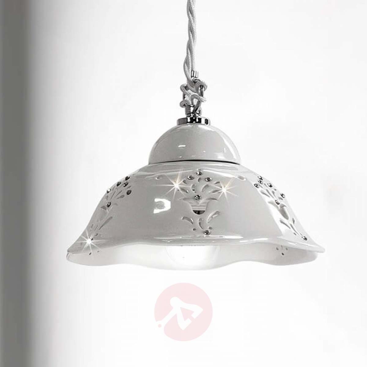 Ceramiche Lampa wisząca Guiliano, ceramiczny klosz, 20,5 cm
