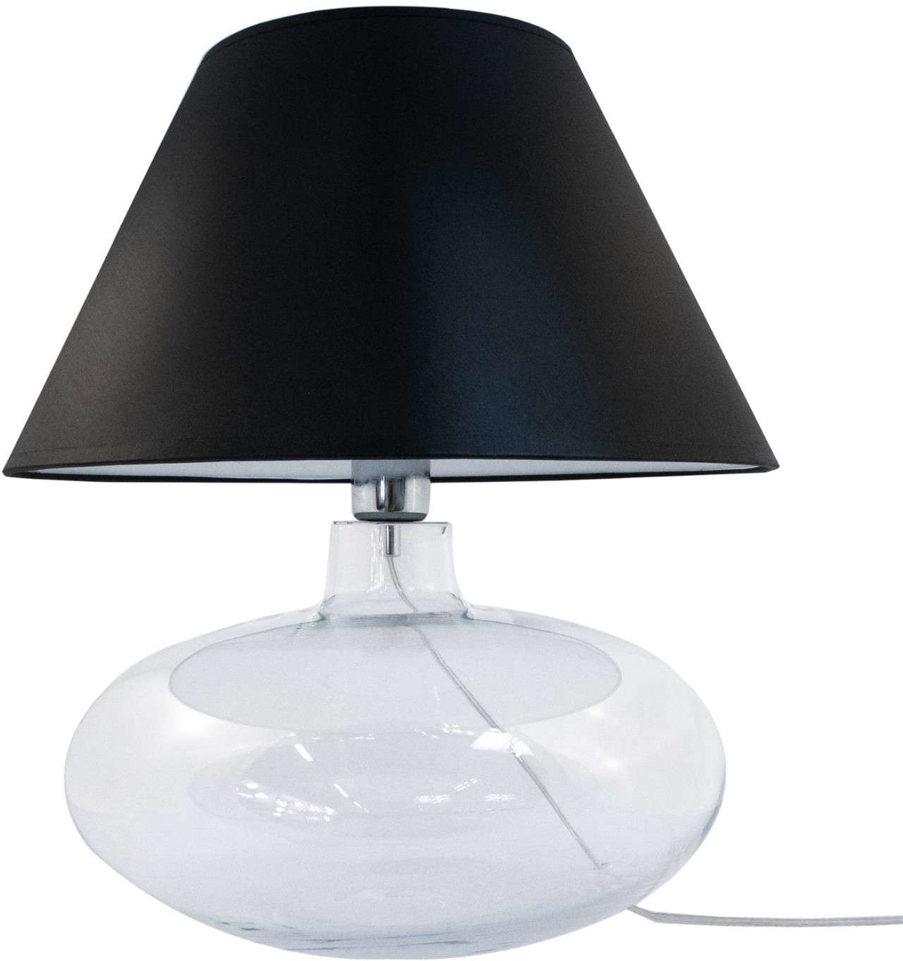 Zuma Line Szklana LAMPA stołowa ADANA 5519BK abażurowa LAMPKA stojąca czarna przezroczysta 5519BK