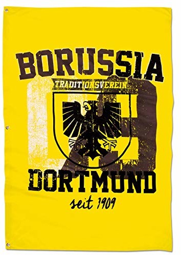 Borussia Dortmund BVB 09  dla kibica umieszczona na maszcie z herb miasta 100 x 150 cm