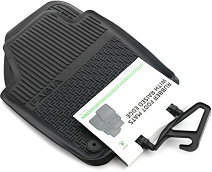 Skoda 6 V1061551 dywaniki gumowe 2 X przód maty gumowe oryginalne maty we wszystkich warunkach czarne z napisem 6V1061551