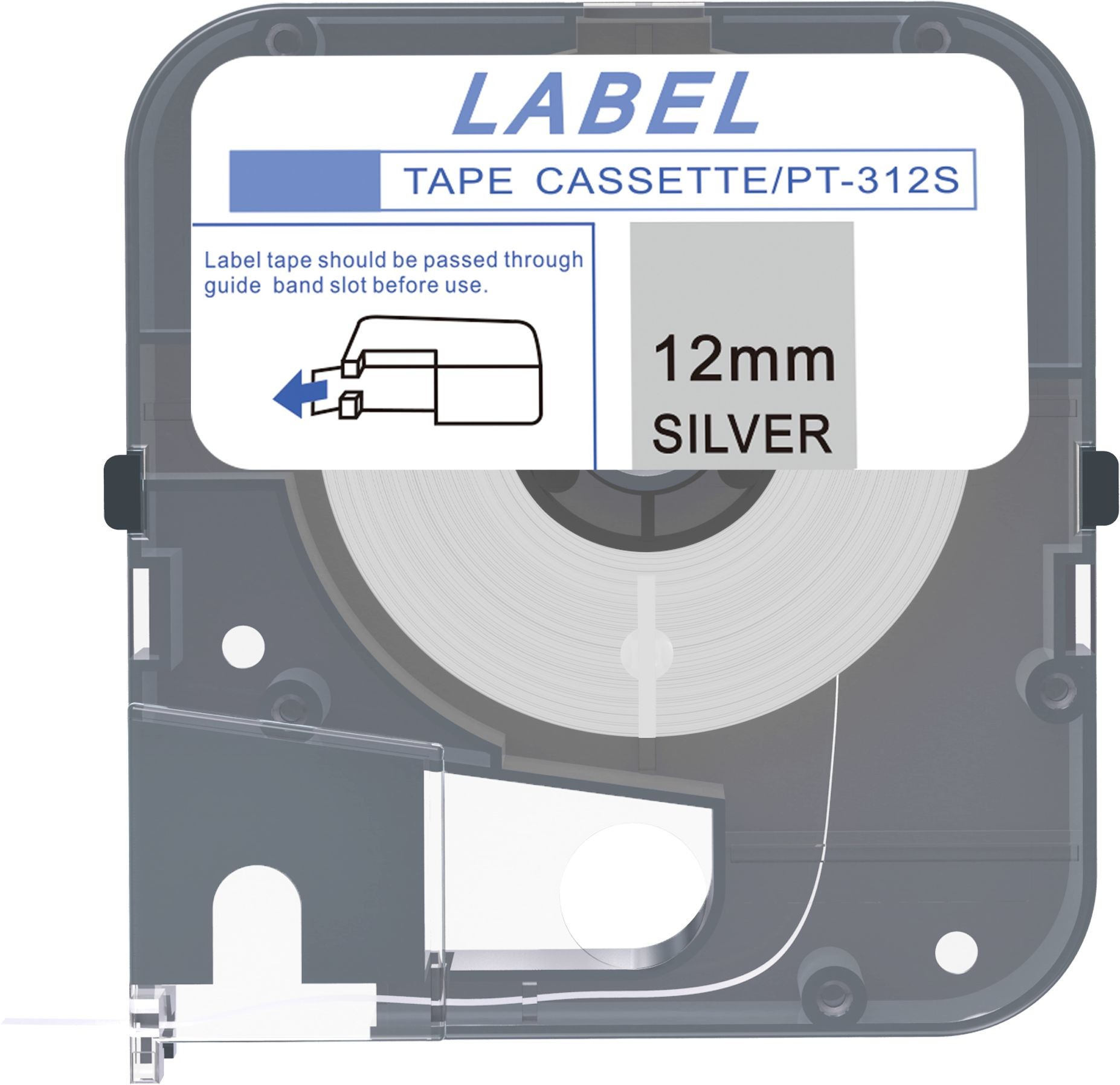 Max LM-312S, 12mm x 8m, srebrna taśma zamiennik