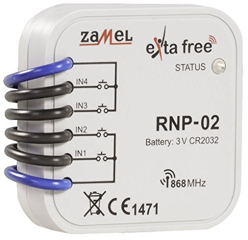 EXTA FREE EXTA Free 4-kanałowy  podtynkowa nadajnika radiowego, 1 sztuki, RNP-02