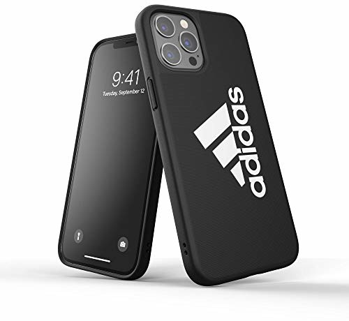 Adidas Etui zaprojektowane do iPhone 12 Pro Max 6.7, Sports Iconic, etui sprawdzone pod upadkiem, odporne na uderzenia podwyższone krawędzie, sportowe etui ochronne, czarne EX8020