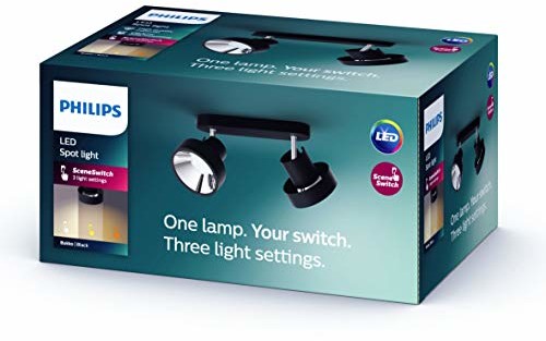 Philips Bukko Plate/Spiral Black 2x4.3W Listwa oświetleniowa 915005687501