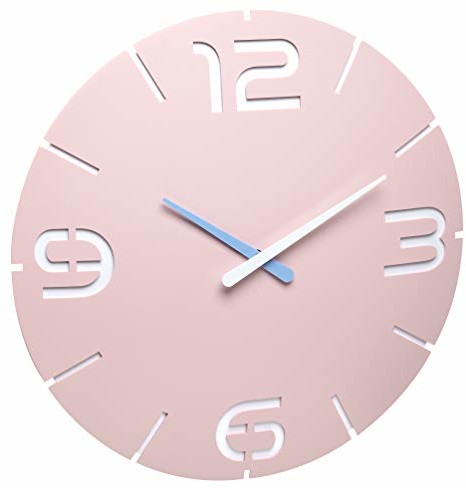 TFA Dostmann Contour Design radiowy zegar ścienny, 60.3536.16, tworzywo sztuczne, delikatny róż/biały,  350 x (wys.) 35 mm, 60.3536.16