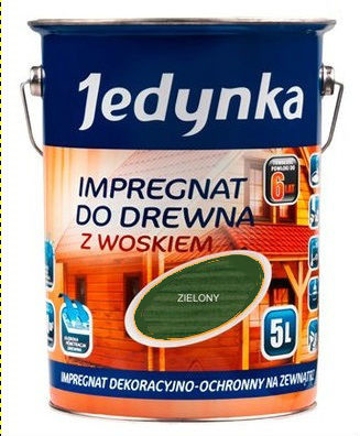 Jedynka IMPREGNAT DO DREWNA Z WOSKIEM- zielony, 5 l