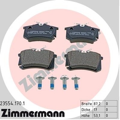ZIMMERMANN Klocki hamulcowe - komplet 23554.170.1
