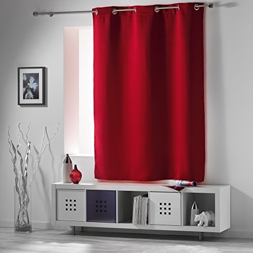 Douceur d'Intérieur intérieur douceur D '1605524 zasłona ze szlufkami poliester karmin Czerwony 140 x 180 cm 1605524