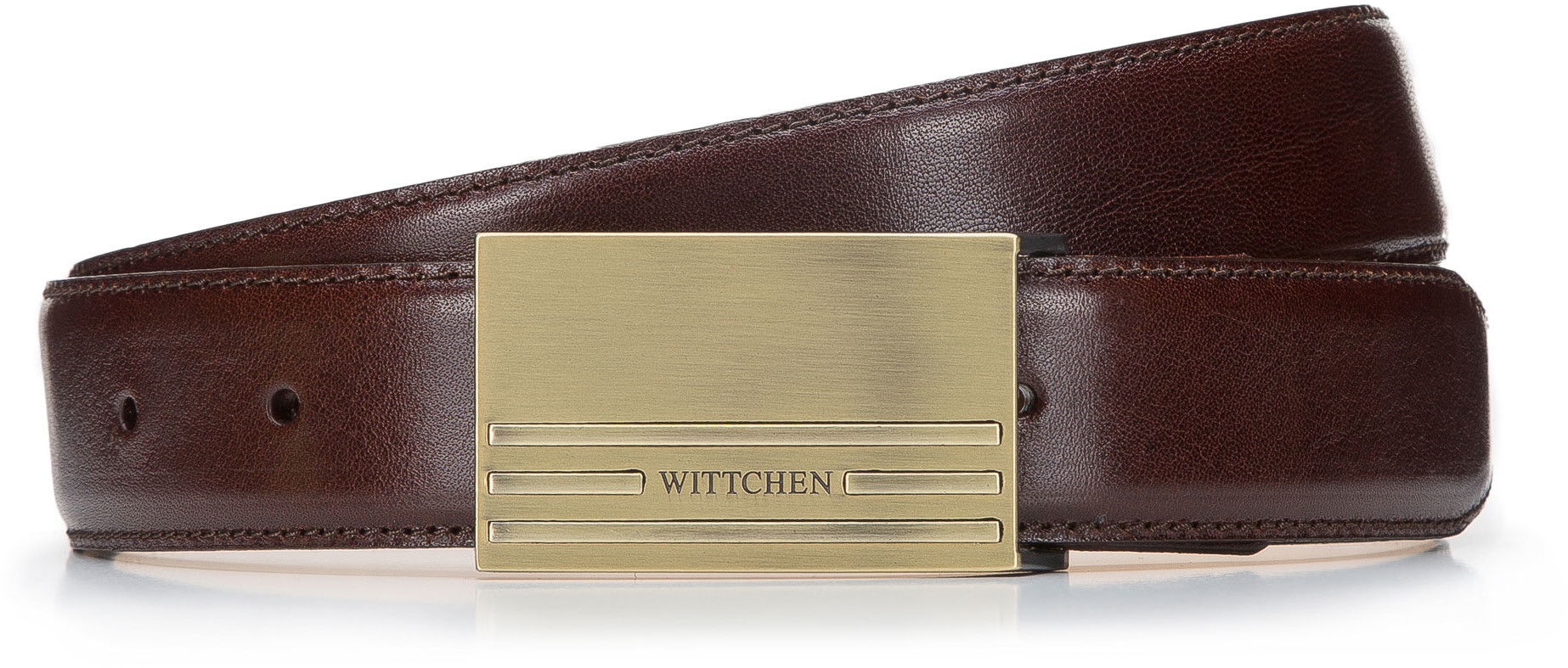 Wittchen Męski pasek skórzany ze stębnowaniem i pełną klamrą 94-8M-904-5
