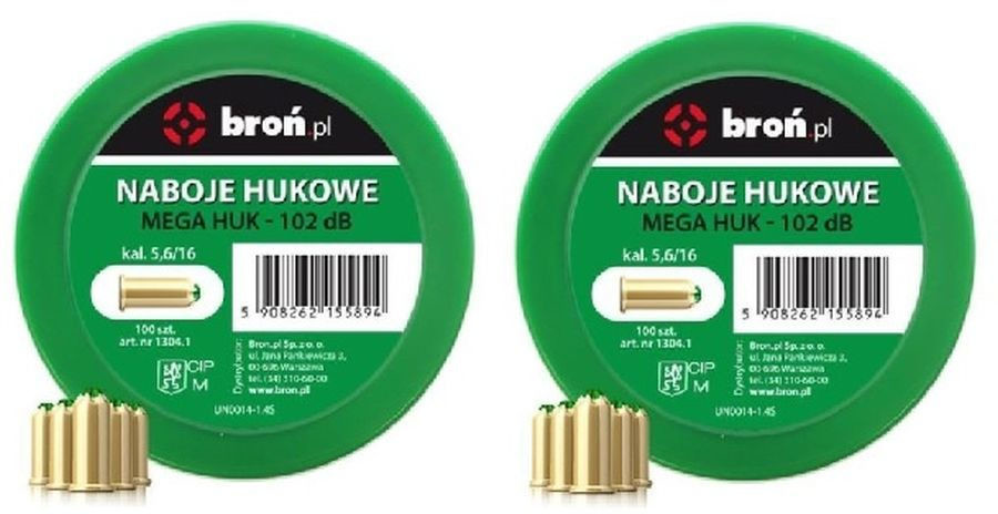 Naboje hukowe 5,6/16mm, MEGA HUK - 2 x 100 szt.