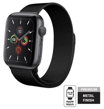 Apple Crong Pasek ze stali nierdzewnej Crong Milano Steel do Watch 38/40 mm czarny CRG-40MST-BLK