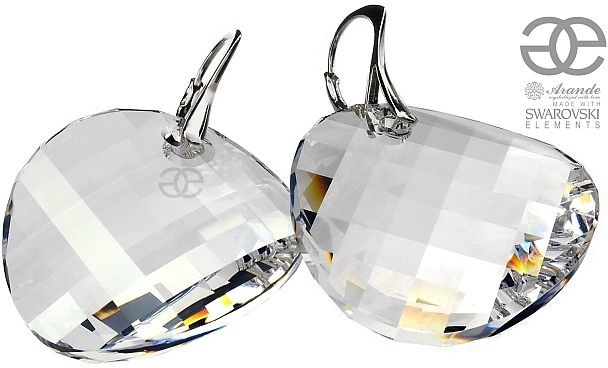 Swarovski piękne duże kolczyki SREBRO Crystal 28MM