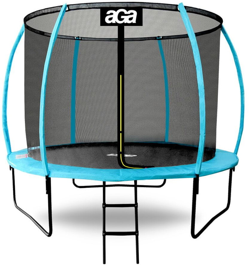 Aga Aga SPORT EXCLUSIVE Trampolína 250 cm Světle modrá + ochranná síť + žebřík