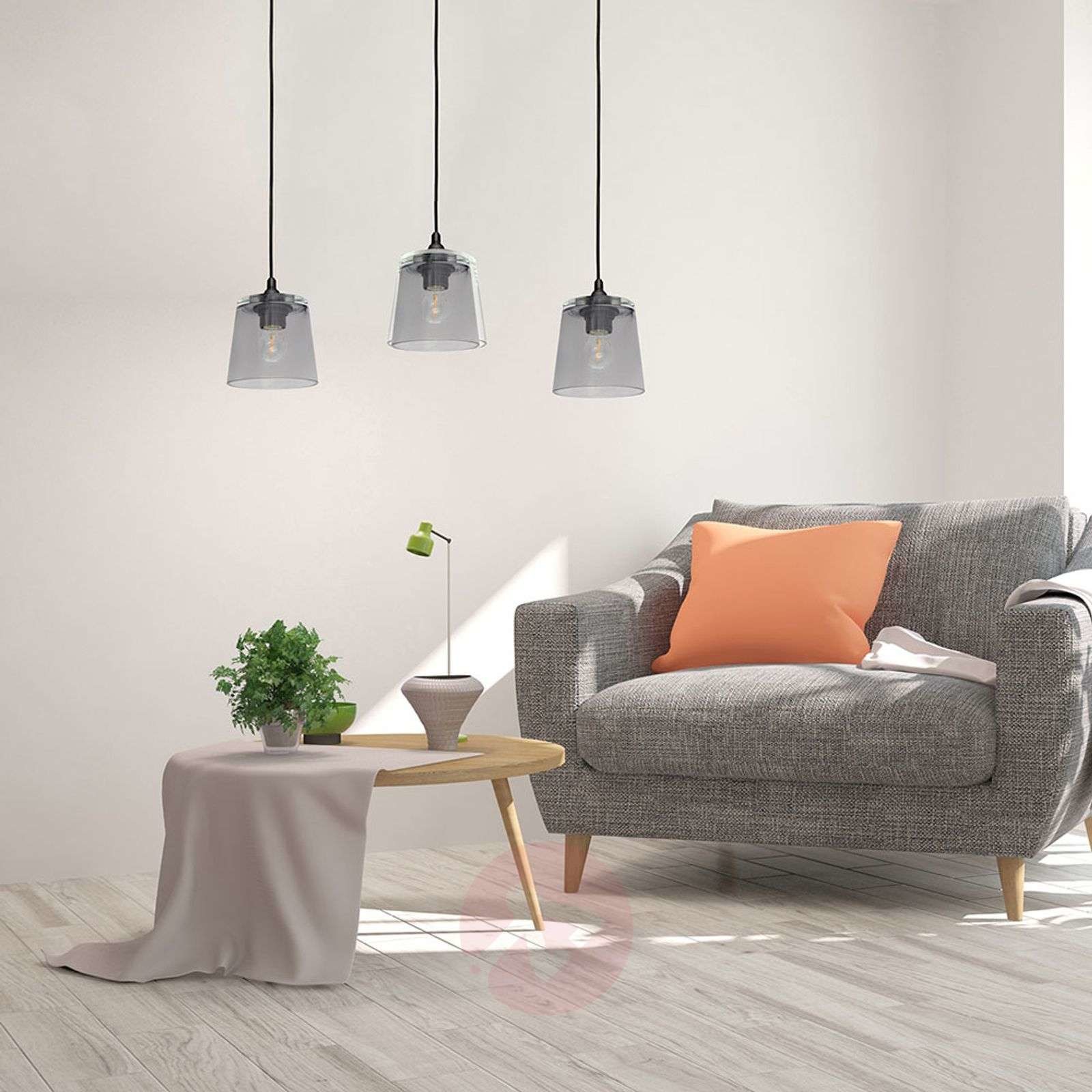 HELAM Lampa wisząca Lucea 3-punktowa smoke