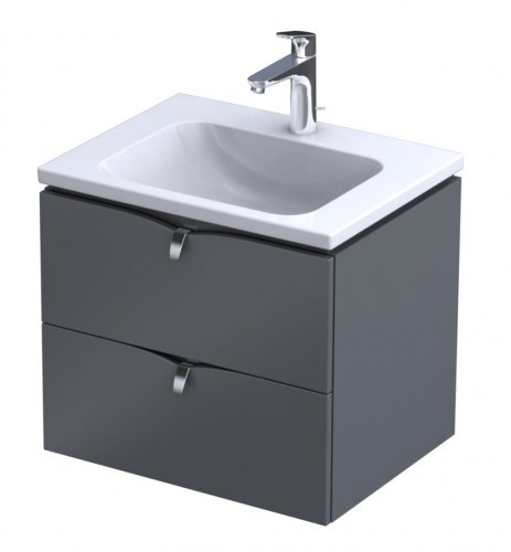 Oristo Szafka wisząca SIENA 60 cm z umywalką CERA CIEPŁY SZARY MAT OR45-SD2S-60-12 + UME-CE-60-91 OR45-SD2S-60-12 + UME-CE-60-91