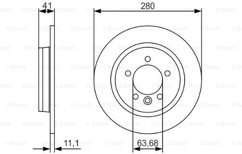 BOSCH Tarcza hamulcowa tylna, 0 986 479 691  0986479691