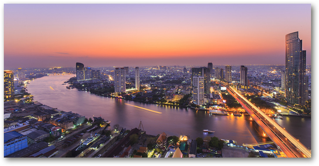 Foto obraz szkło akryl Bangkok zachód