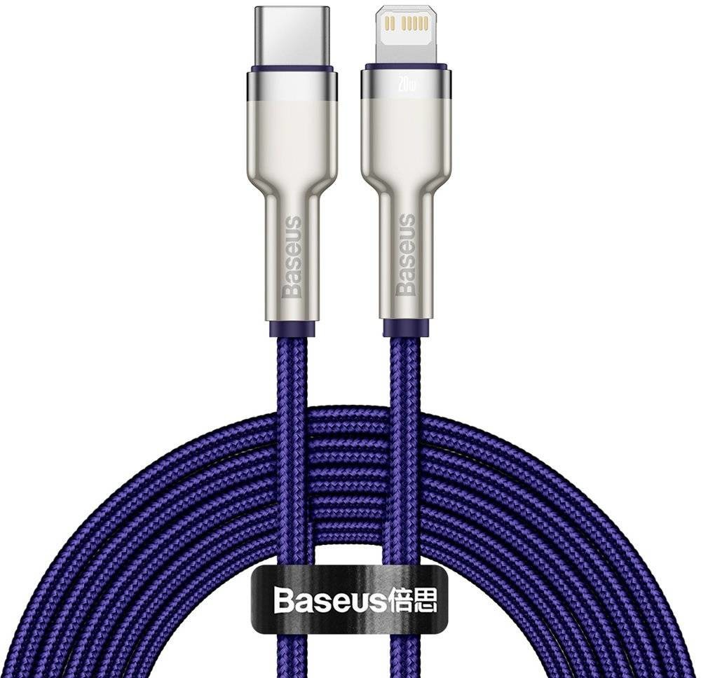Baseus Cafule Metal Data kabel USB Typ C - Lightning 20 W Power Delivery 2 m fioletowy (CATLJK-B05) hurtel-66687-0