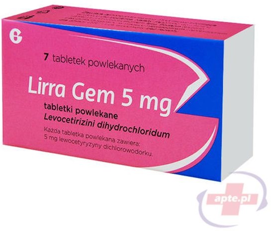 Glenmark alergiczna Lirra Gem 5mg x7 tabletek