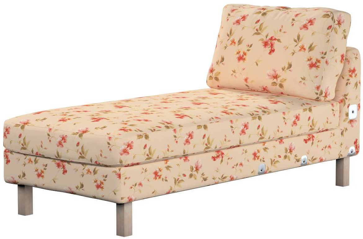 Dekoria pl Pokrowiec na szezlong Karlstad dostawka krótki kwiatki na kremowym tle 80 x 160 x 80 cm Londres pl