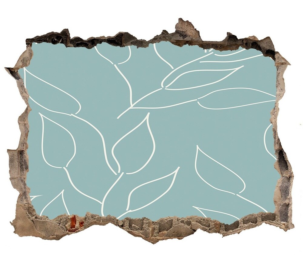 Wallmuralia.pl Naklejka 3D dziura na ścianę Liście wzór
