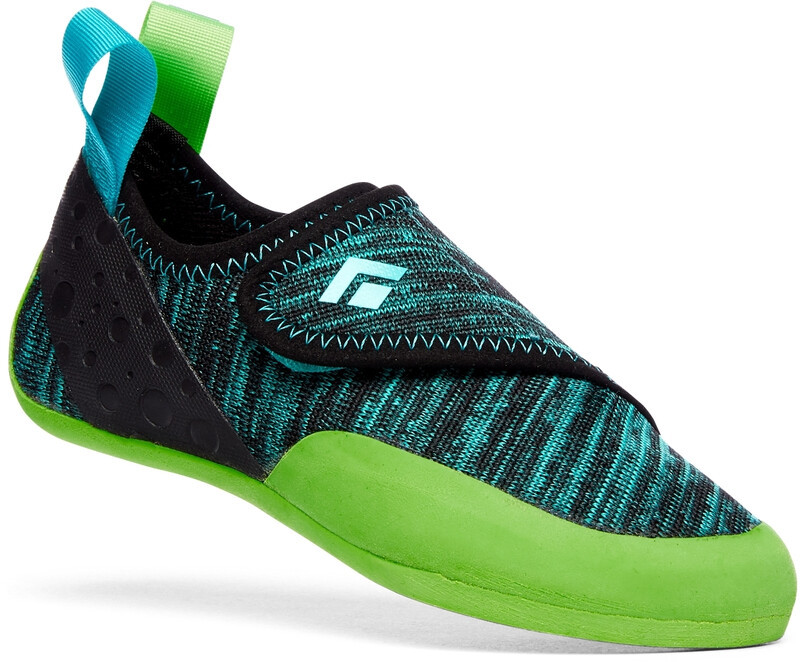 Diamond Black Black Momentum Climbing Shoes Kids, envy green US 2 | EU 33 2021 Buty wspinaczkowe na rzepy BD57015130110021