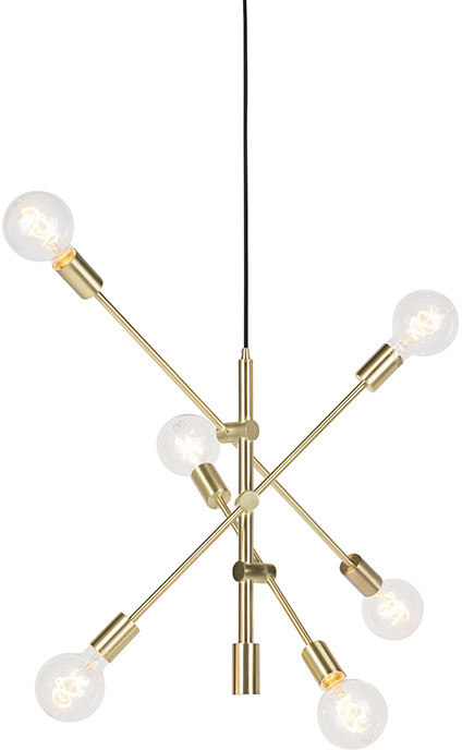 QAZQA Lampa wisząca art deco matowy mosiądz 6 świateł - Sydney