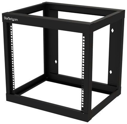 StarTech.com StarTech.com 9U Wall-mount Rack - Open Frame - 2 Post - 18 in. Deep - Steel - Black - EIA 310 - 175 lb. (80 kg) Weight Cap rack - 9U RK919WALLO